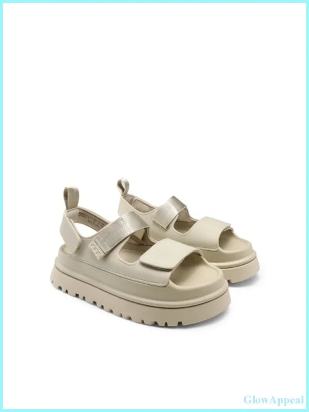 Women's Platform Flat Sandals Multi-Strap Hook & Loop Casual Summer Shoes